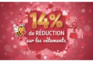 Offre Saint-Valentin : -14% sur les vêtements