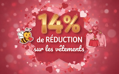 Offre Saint-Valentin : -14% sur les v&ecirc;tements