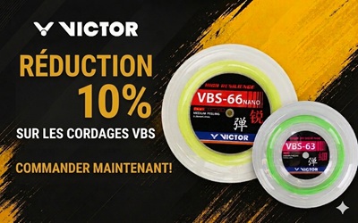 10% de r&eacute;duction sur toutes les bobines de cordage Victor VBS !